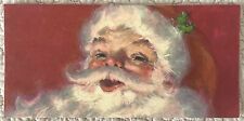 Unused Christmas Santa Jolly Beard Mustache Face Vintage Greeting Card 1960s picture