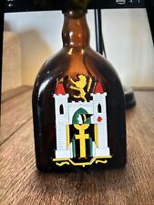 Vintage Hand Painted Anton Riemerschmid Munchen Brown Amber Bottle picture