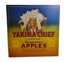 Yakima Chief Evaporated Apples Crate Label Original Vintage 1940's Advertising picture