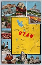 Map of Utah Points of Interest E. C. Kropp Postcard  picture