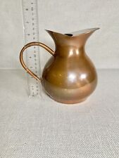 Vintage Solid Copper Water Pitcher With Ice Lip Farmhouse. picture