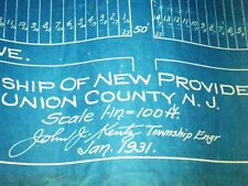 1931 Large Group Blue Print Maps Layout Tax  New Providence N.J. Kentz Bell Labs picture