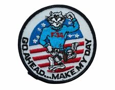 Tomcat Go Ahead Make My Day F-14 Navy Fighter Jet 3 inch patch PPM F6D36M picture