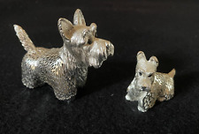 Christofle France Pair of Scottish Terrier Dogs Silver Figures picture