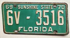 LICENSE PLATE-VINTAGE-FLORIDA-SUNSHINE STATE-1969-1970-6V-3516-DECORATIVE USE picture