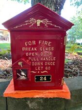 Antique Gamewell Cast Iron Instructional Door Fire Alarm Box picture