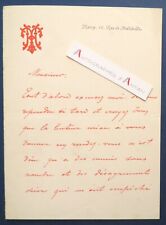 ● L.A.S 1890 Henri TEICHMANN - Nancy 12 rue de Malzéville - autograph letter picture