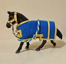 Horse Blanket and Halter Set for Standard Size Schleich Horses Hand Crafted Blue picture