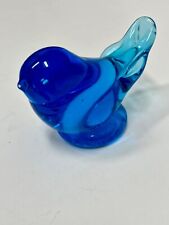 Vintage Bluebird Of Happiness Glass Bird Figurine Signed Leo Ward 1988 picture