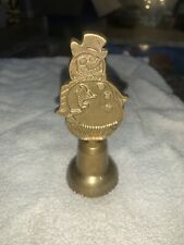 Vintage SNOWMAN BRASS BELL Criterion Made In India 4