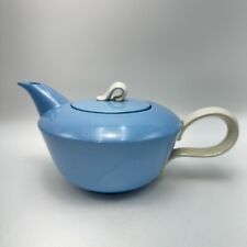 Teapot with Lid Homer Laughlin Skytone Blue 1950s Made in USA 11