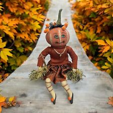 Joe Spencer Lucille Pumpkin Gathered Traditions Rustic Halloween Doll picture