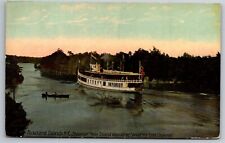 Steamer New Island Wanderer Lost Channel Thousand Islands NY C1910s Postcard T1 picture
