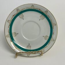 Rare Art Deco Saucer w/Gold Guilding and Turquoise Rim - Made In Japan picture