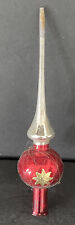 Larissa 12” Glass Tinsel Top Christmas Tree Topper Shiny Brite West Germany VTG picture