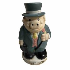 Vintage Piggy Bank Dapper Pig in Blue Suit and Top Hat Made In Taiwan Reco 70’s picture