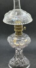Antique Pedestal miniature oil lamp 9-1/2” Sun Base, Lincoln Drape Shade picture