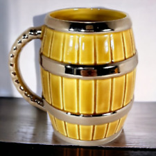 Vtg Wade Barrel Mug Glazed Made in England over 4 inches high (6609) picture