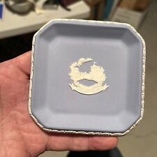 Wedgwood, ‘Windsor Castle’ Trinket Tray Square Blue Stamped 4”x4” England picture