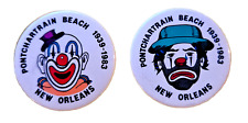 SET 2 Vtg LAKE PONTCHARTRAIN BEACH Amusement Park BUTTONS New Orleans 1939-1983 picture