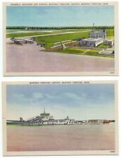 Martha's Vineyard Airport MA Lot of 2 linen Postcards ~ Massachusetts ~ picture