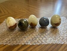 Enigmatic Elegance: Rare Set of 5 Vintage Marble Eggs with Timeless Tales picture