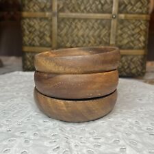 Vintage Mid Century Wooden Small Bowls (3) picture