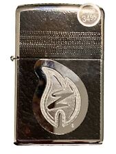 Zippo Choice Leather Stitching Z Flame Logo High Polish Chrome 28800 New In Box picture