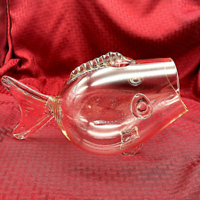 MCM CLEAR ART GLASS FISH CENTERPIECE BOWL picture