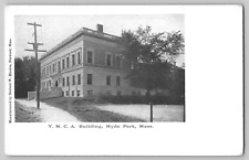 C 1900s Street View YMCA Building Hyde Park MA Vintage UDB Postcard Unused picture