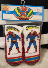 Vintage SUPERMAN  DC Super Friends  Slipper Socks Size 7/1/2  Made  in 1978 Rare picture