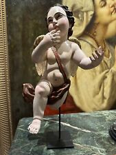 Peruvian Carved Angel, Wood, Wings, Polychromed, 19th Century picture