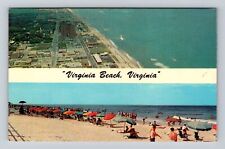 Virginia Beach VA-Virginia, Beach Scene, Aerial Scene Vintage c1972 Postcard picture