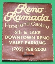 Reno Ramada Reno NV Vintage Casino 20-Strike Matchbook Unstruck Ink on Gold Foil picture
