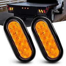 Nilight - TL-08 6 Inch Oval Amber LED Trailer Tail Lights 2PCS 10 LED W/Flush picture