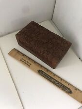Vintage 1930s Handmade Carving Carved Floral Wood Trinket Jewelry wooden Box picture