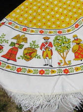 Vintage PARISIAN PRINTS Print Tablecloth Yellow Philly Colonial 58