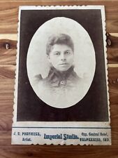 Antique Cabinet Card Photo  Beautiful Intense  Woman Valparaiso Indiana picture