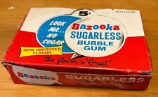 VINTAGE BAZOOKA SUGARLESS BUBBLE GUM 5 CENT STORE DISPLAY BOX TOPPS O PEE CHEE  picture