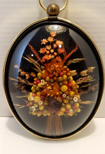 Vintage By Cideart Dry Floral Dome  Shape Wall Hanging Made In Belgium. picture
