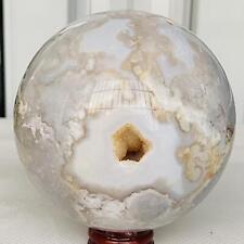 1760g Natural Cherry Blossom Agate Sphere Quartz Crystal Ball Healing picture