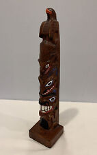 VTG  Casted Simulated Wood Totem Pole Made in Alaska Hand Painted 11-3/4