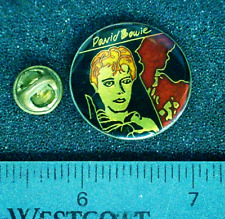 VTG 1980 DAVID BOWIE Scary Monsters pin cloisonne enamel metal badge clasp picture
