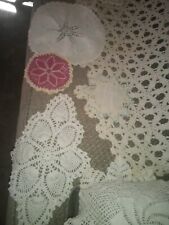 Vintage Doilies Runners Crochet Embroidery Old Handmade Lot picture