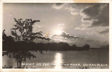 Durand Wisconsin Sunset on the Chippewa River RPPC 1941 Postcard Vintage 350 picture