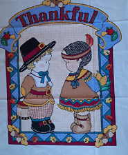 Vintage Fabric Panel 1994 Be Thankful Boy Girl Pilgrim  Daisy Kingdom 31