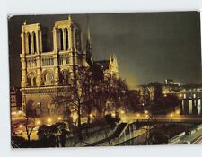 Postcard La Cathédrale Notre-Dame de Paris illuminée, la nuit, Paris, France picture