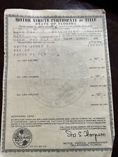Vtg 1946 Ford Truck Florida Car Title Historical Document  picture