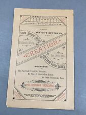 Antique 1887 Concert Program ~ Haydn’s Oratorio Salem Massachusetts picture