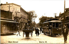 Downtown Barre Vermont Streetcar Postcard Trolley Interurban RPPC Reprint picture